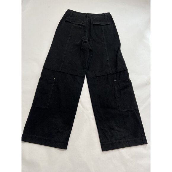 Matin Kim Patch Pocket Washed Cargo Pants in Black - Picture 3 of 4